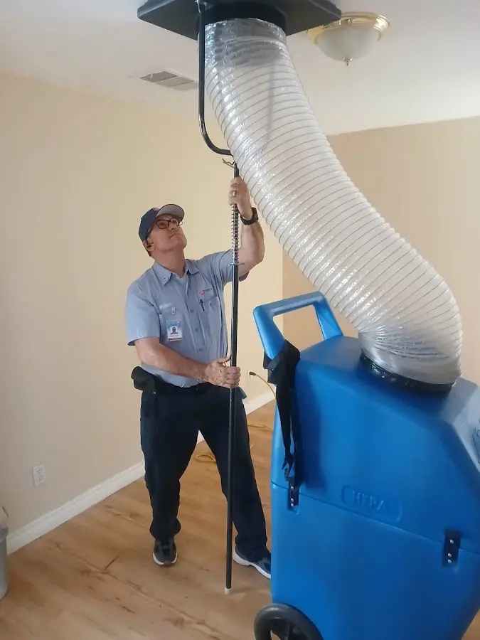 Mini Split Installation technician using HEPA equipment in Mequon